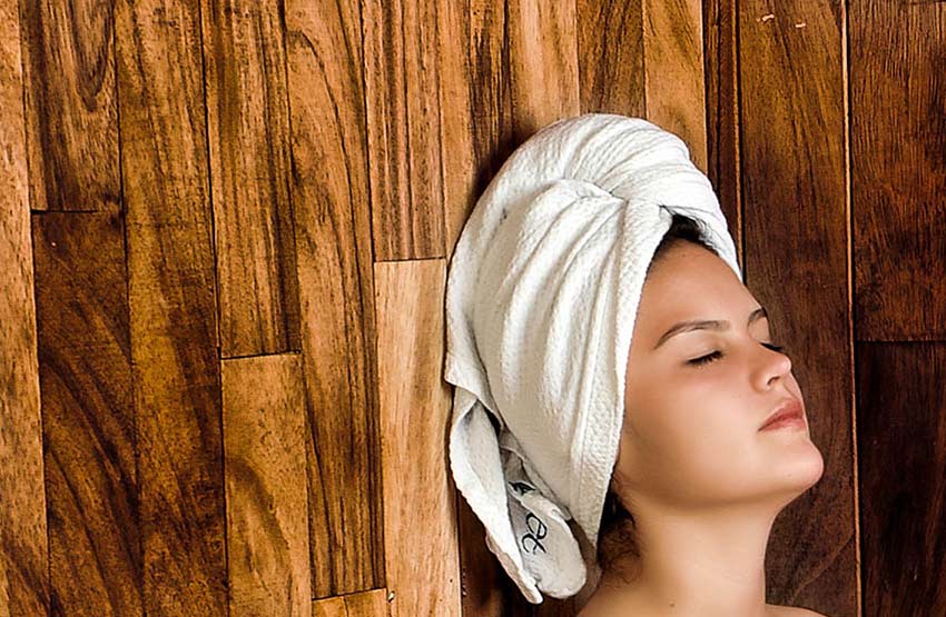 Woman in Sauna